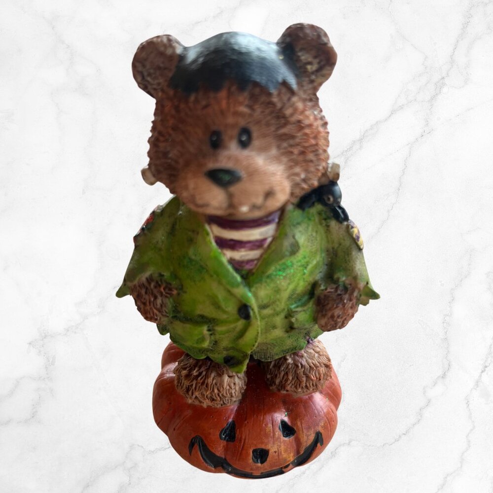 Vtg Bear Figurine Halloween Trick-or-Treat Dressed Frankenstein Costume 5"